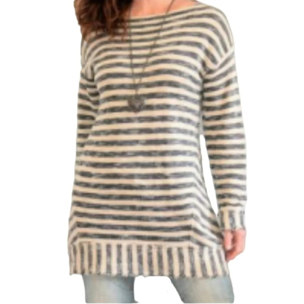 Soft Surroundings Marina Pullover Nautical Stripes 100% Cotton Size Medium